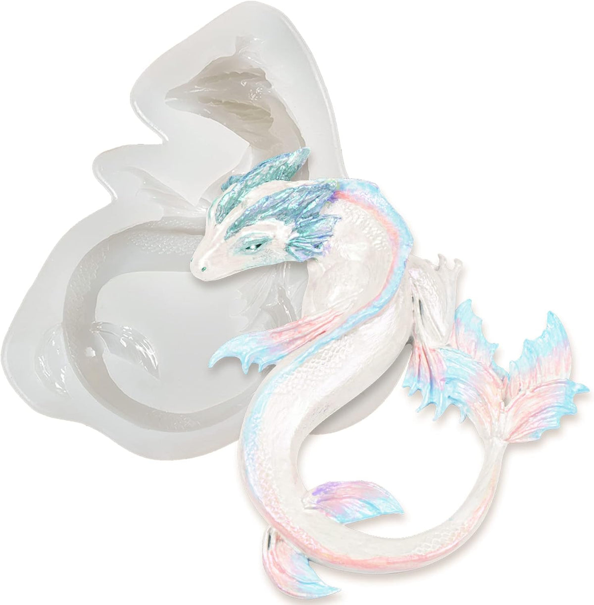 FUNSHOWCASE Sea Serpent Epoxy Resin Silicone Mold front view craft supply