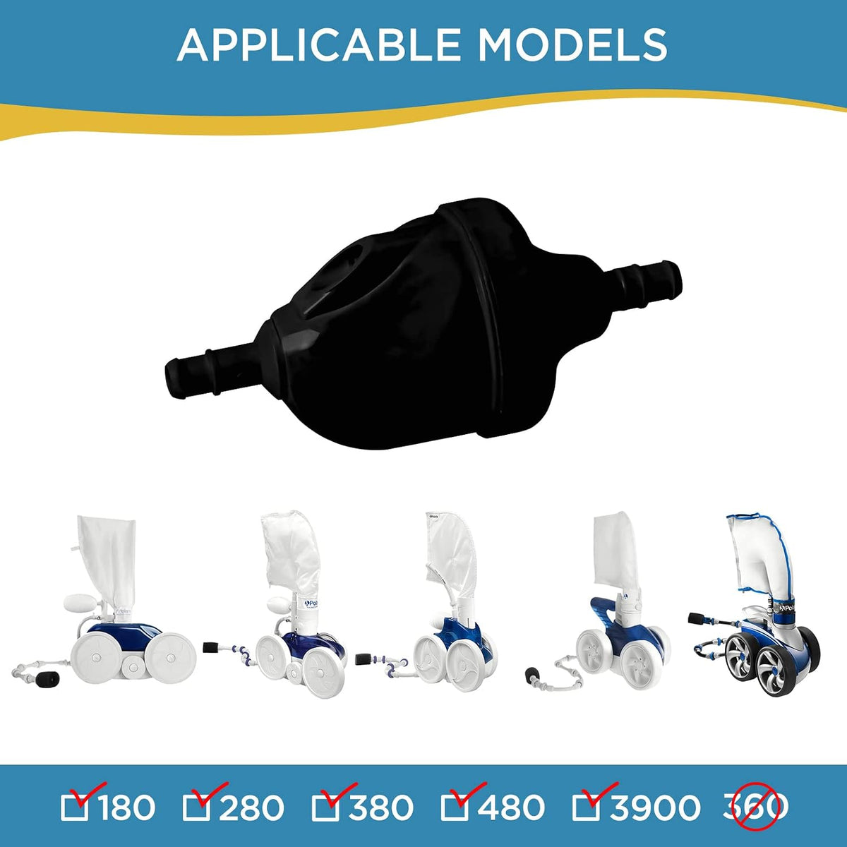 Amptyhub pool cleaner replacement kit with two hose nuts