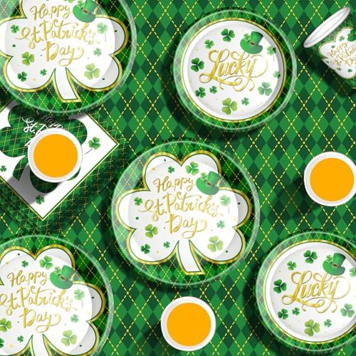 Complete St. Patrick's Day disposable party supply kit