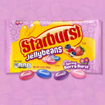 Close up of colorful Starburst berry flavor jelly beans pack