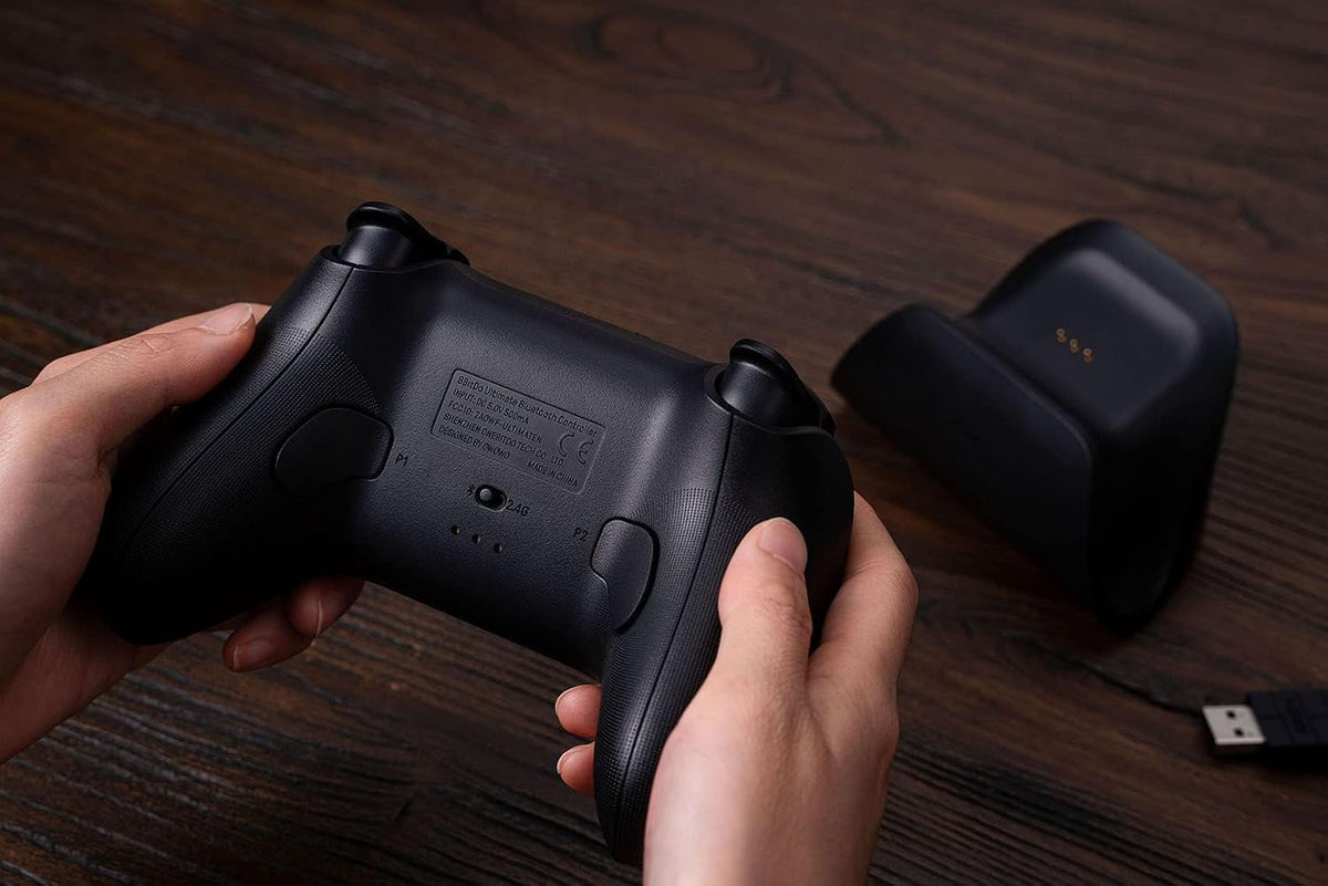 8BitDo Ultimate Bluetooth Controller back view showing paddle buttons