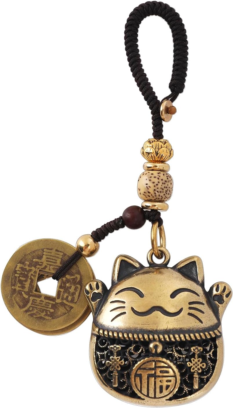 Mansiyuyee lucky cat keychain lifestyle display