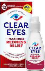 Clear Eyes Maximum Redness Relief Eye Drops side packaging details