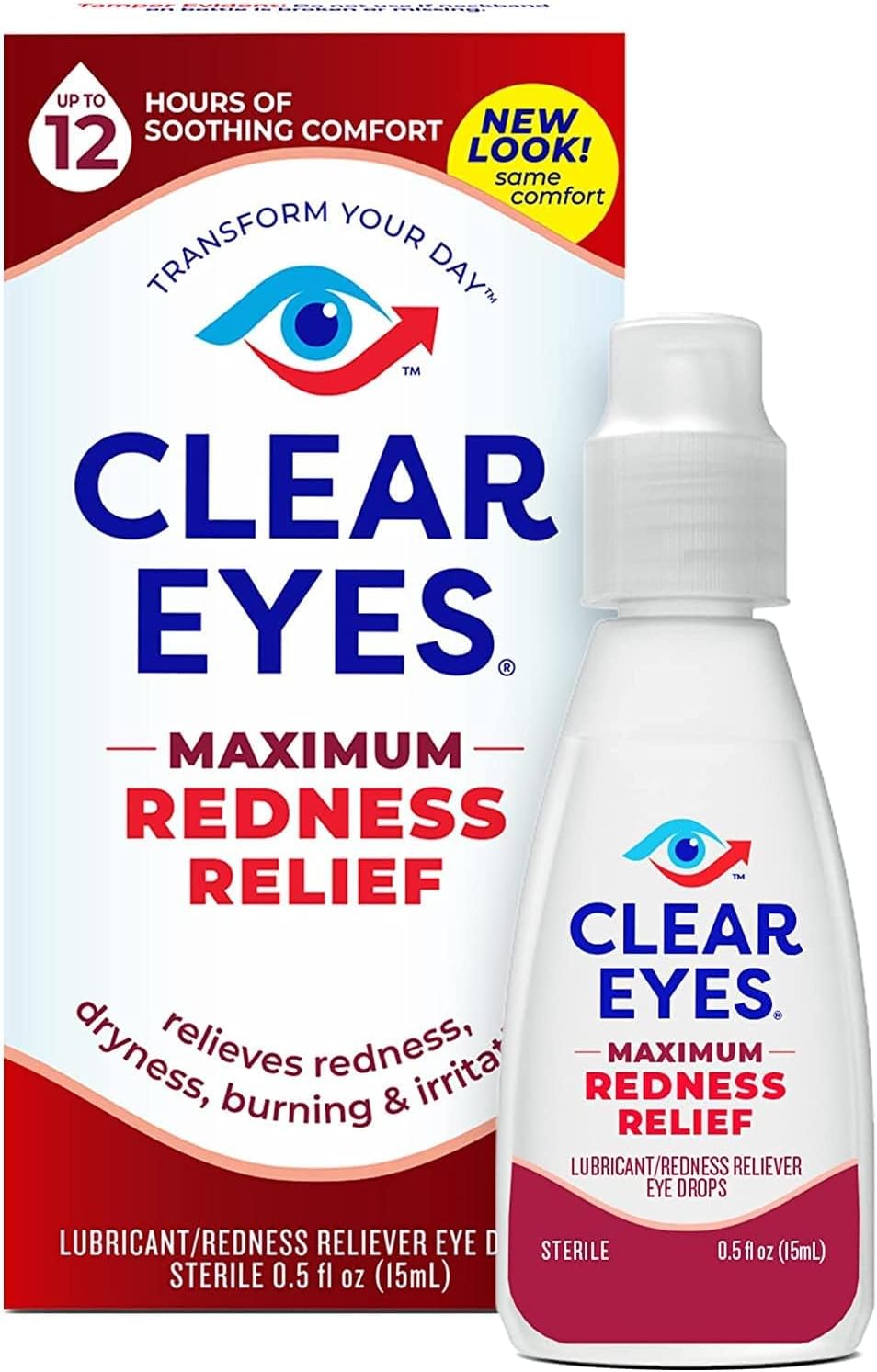 Clear Eyes Maximum Redness Relief Eye Drops side packaging details