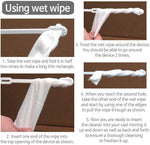 SC SCRATCH 'N' CLEAN device showing slot for holding wet wipe