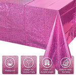 FunnyPars pink party tablecloth set for rectangular tables