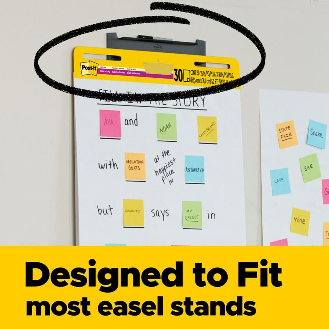 Post-it Super Sticky Easel Pad, 25 x 30 in, White, 2 Pads - Image 2