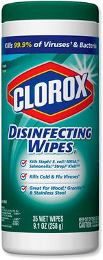 Clorox household disinfecting wipes dual canister set display