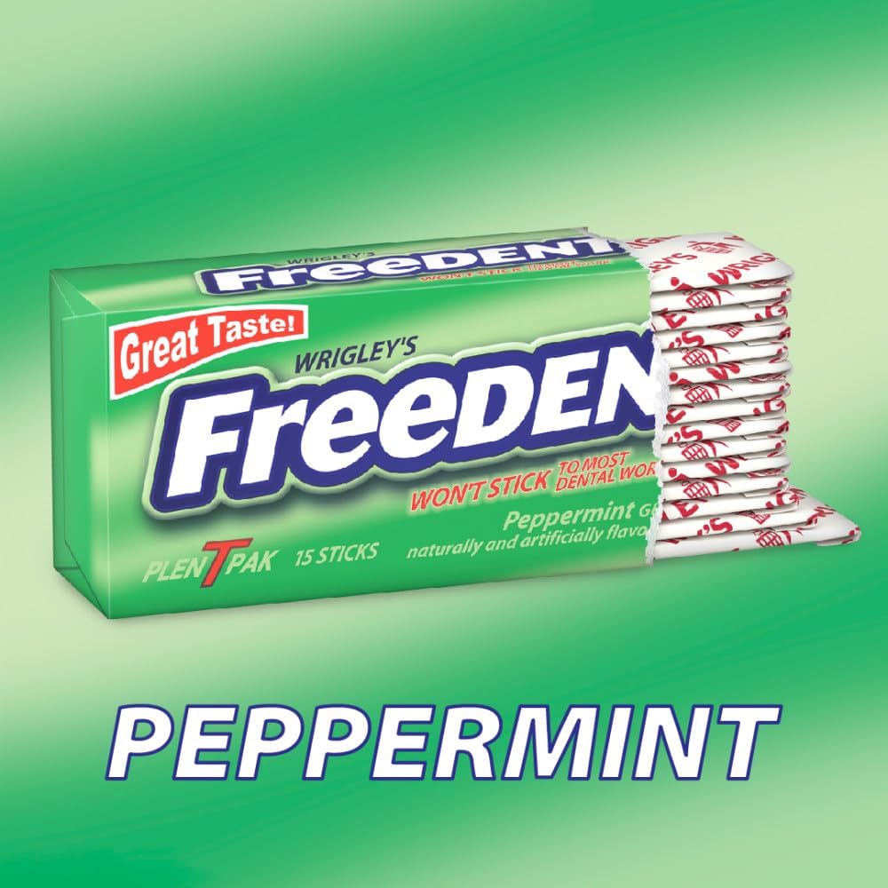 Authentic USA imported Freedent peppermint 15 stick pack