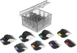 Shernbao A5-style detachable clipper blade attachment combs showing vibrant color coding for different cutting lengths