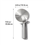 OXO Steel pizza wheel cutting thick crust pizza