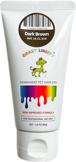 Crazy Liberty Dark Brown pet color gel bottle angled view for creative grooming