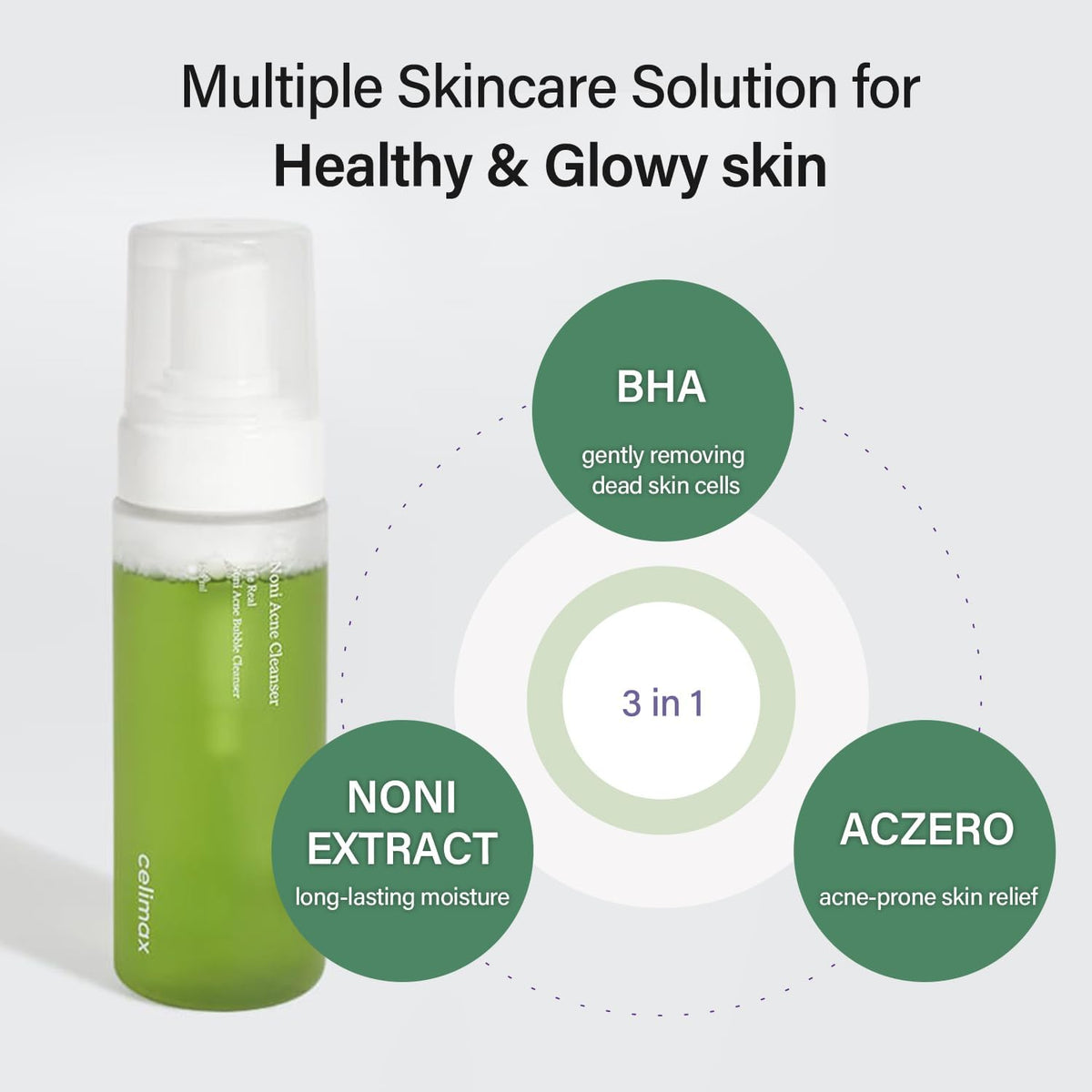 Celimax foaming face wash micro-bubble texture demonstration for sensitive skin care