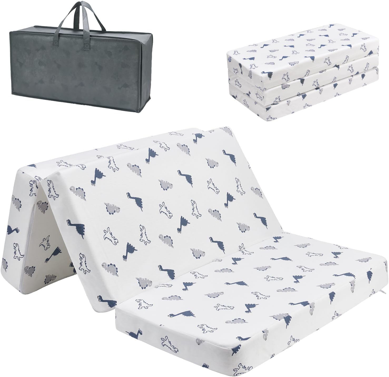 Pgoneee Trifold Pack and Play Mattress front view
