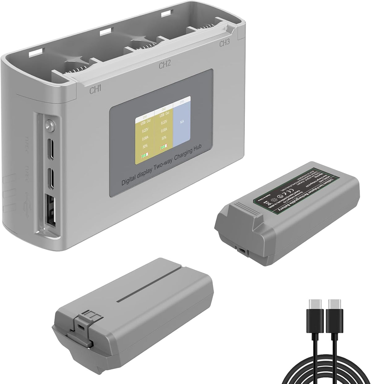 MVMOD mini 4k mini 2 battery 2pack front view charging station