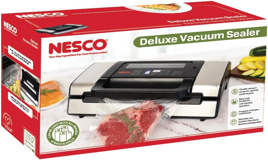 Nesco food vacuum sealer packaging fresh meat for freezer storage