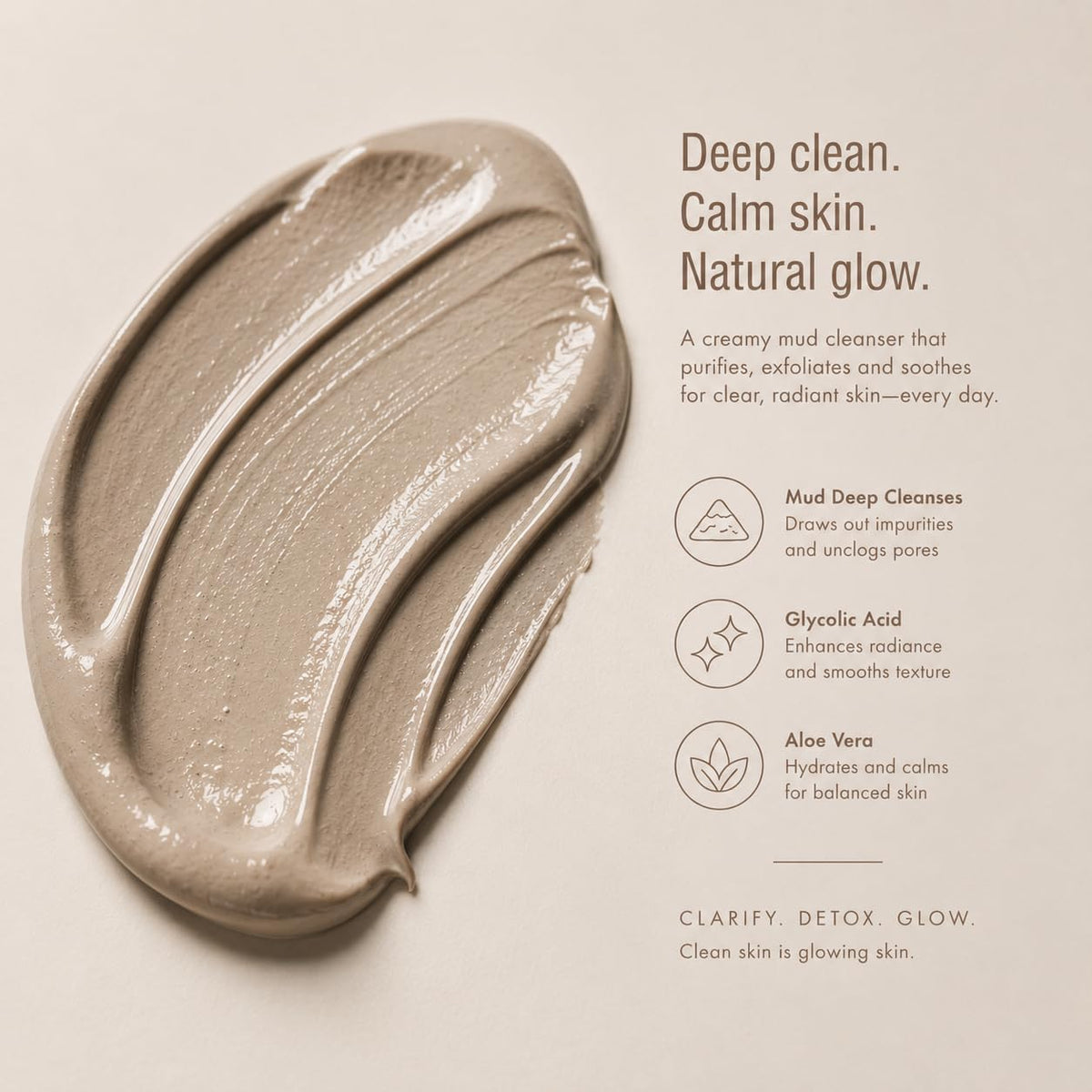 Authentic Pixi purifying mud cleanser for radiant skin texture
