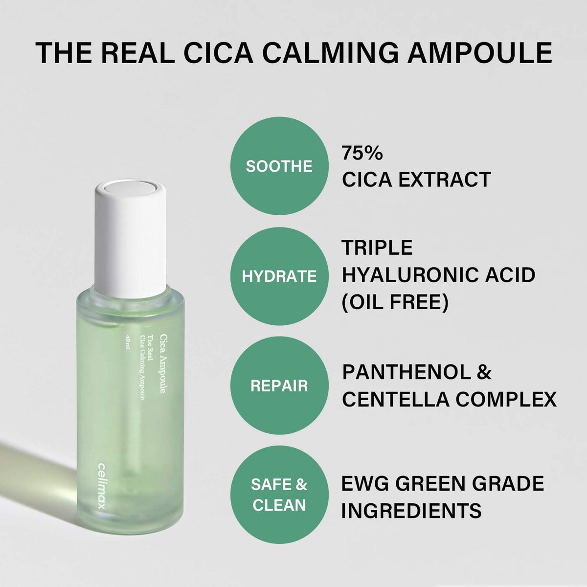 Celimax 75 percent Centella Asiatica extract ampoule lightweight texture shot
