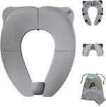 Baby Proof Me Essentials travel potty seat front view open on adult toilet