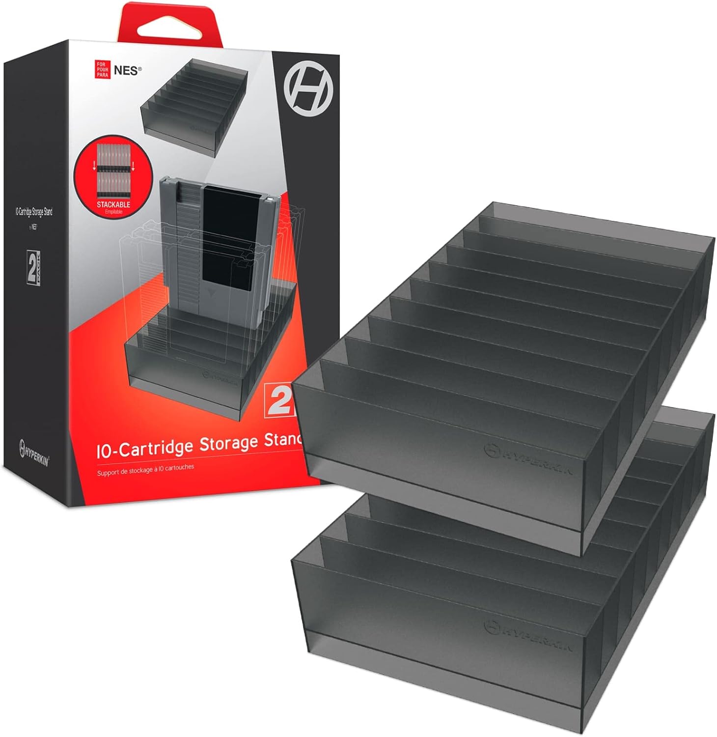Hyperkin NES 10-cartridge storage stand front view