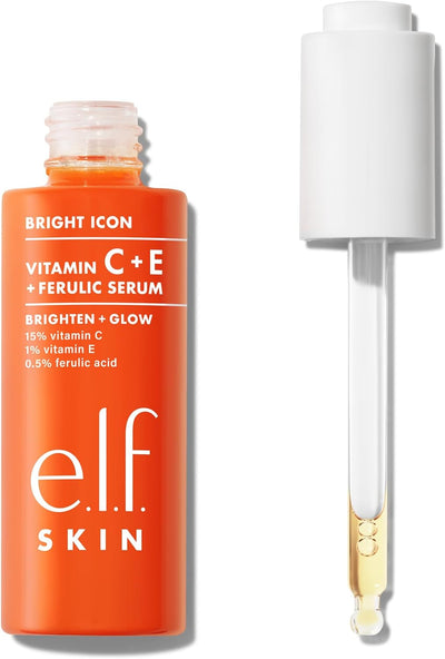 e.l.f. SKIN Bright Icon Vitamin C + E + Ferulic Serum, Brightening & Soothing Face Serum, Helps Even Skin Tone, Vegan & Cruelty-Free, 1 fl oz - Image 1