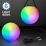 LED Poi Ball Swirling Light Rave Toy (Set of 2) Color Changing Poi Balls - Image 2