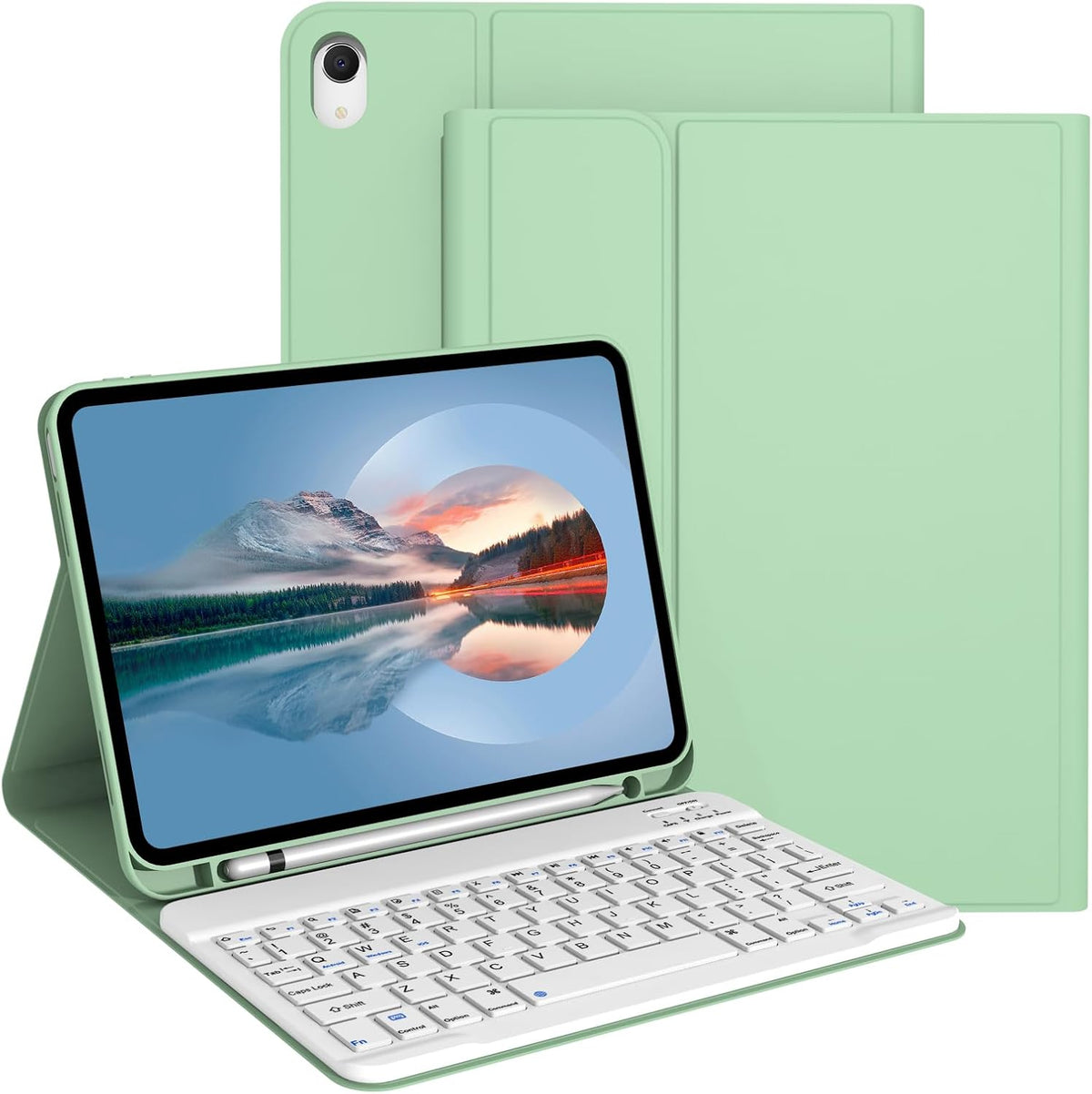 Keyboard Case with Pencil Holder for iPad 11th Generation (A16), 10th Gen | Detachable Wireless Keyboard, Support 3 System, Folio Stand, Soft TPU Back Shell for iPad 11th/10th 2025/2022, Light Blue - Image 11