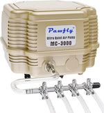 Pawfly Commercial Aquarium Air Pump MC3000 front view showcasing the gold housing and 4-outlet copper manifold