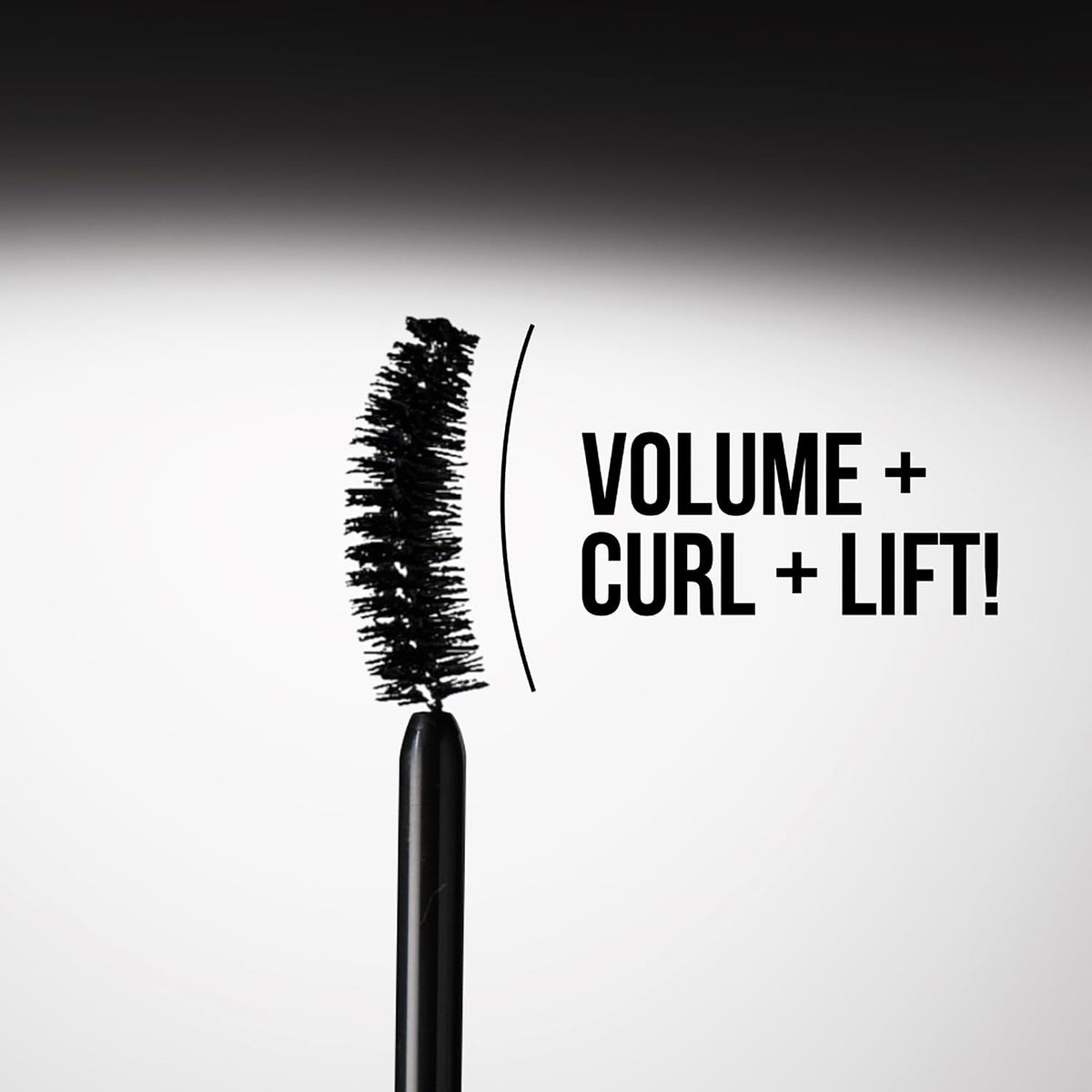 Charlotte Tilbury Exagger Eyes Black Mascara product texture and fiber bristle brush
