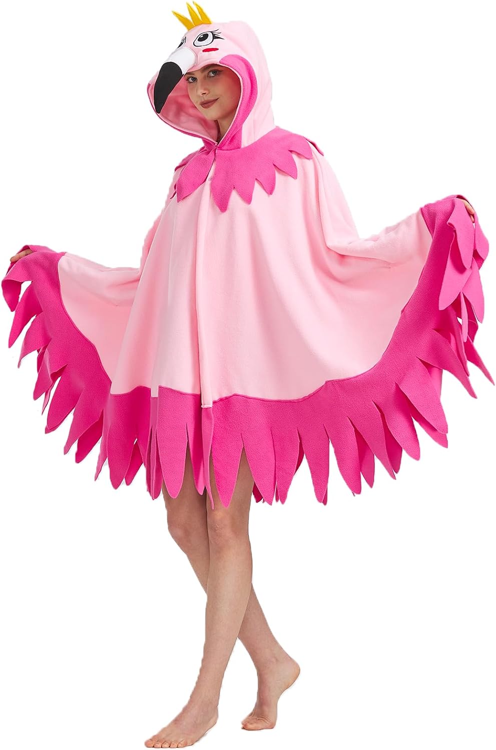 Morningfly unisex flamingo cape costume front view