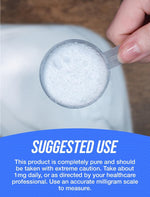Side view of BulkSupplements 500 grams imported biotin powder pouch.