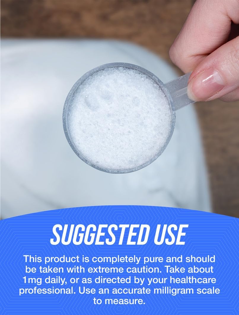 Side view of BulkSupplements 500 grams imported biotin powder pouch.