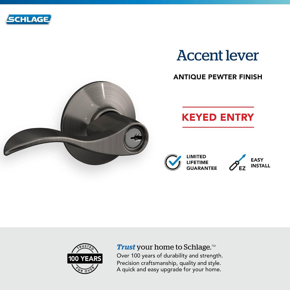 Schlage reversible door handle mechanism and universal latch