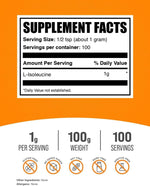 BulkSupplements.com L-Isoleucine Powder - BCAA Powder, Amino Acid Nutritional Supplement - Vegan & Gluten Free, 1g per Serving, 100g (3.5 oz) (Pack of 1) - Image 2