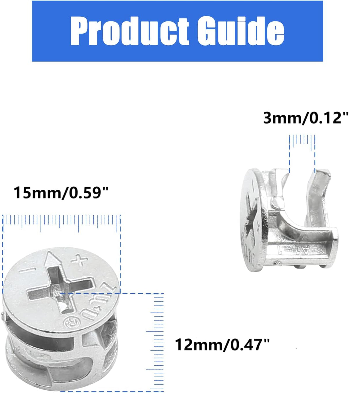 Litoexpe 15x12mm furniture fasteners top angle