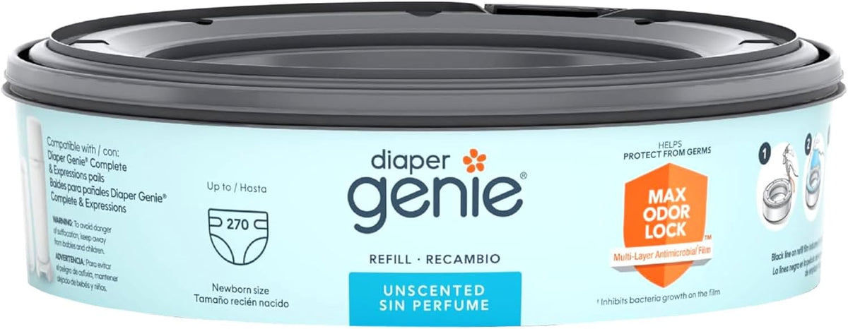 Playtex diaper genie refill cassettes stacked packaging angle
