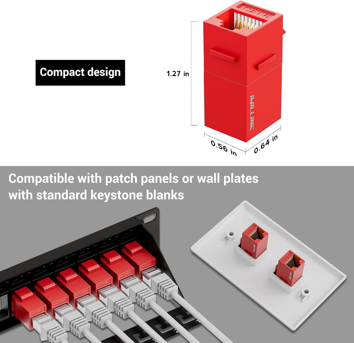 Iwillink UTP keystone insert in red