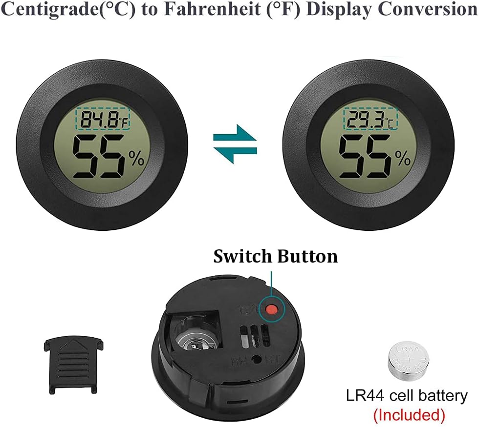 Rojuna temperature and humidity monitor back panel and battery slot