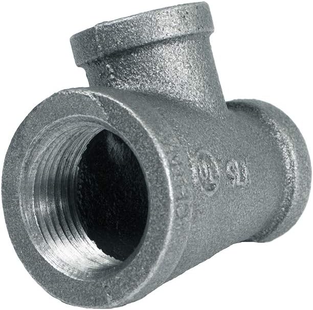 Supply Giant HNSU3633 1-1/4"" x 3/4"" x 1-1/4"" Galvanized Malleable Reducing Tee with Female Threaded Fitting - Image 9