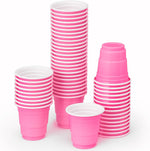 xo, Fetti Pink Plastic Shot Glasses front view matte finish 50 pack