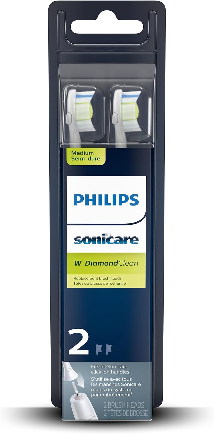 Philips Sonicare Genuine W DiamondClean Replacement Toothbrush Heads, 2 Brush Heads, White, HX6062/65 - Image 10
