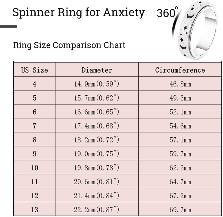 Mhwtty anti anxiety ring polished finish display