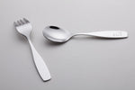 Annova 10-piece kids flatware set displayed with child-friendly tableware items