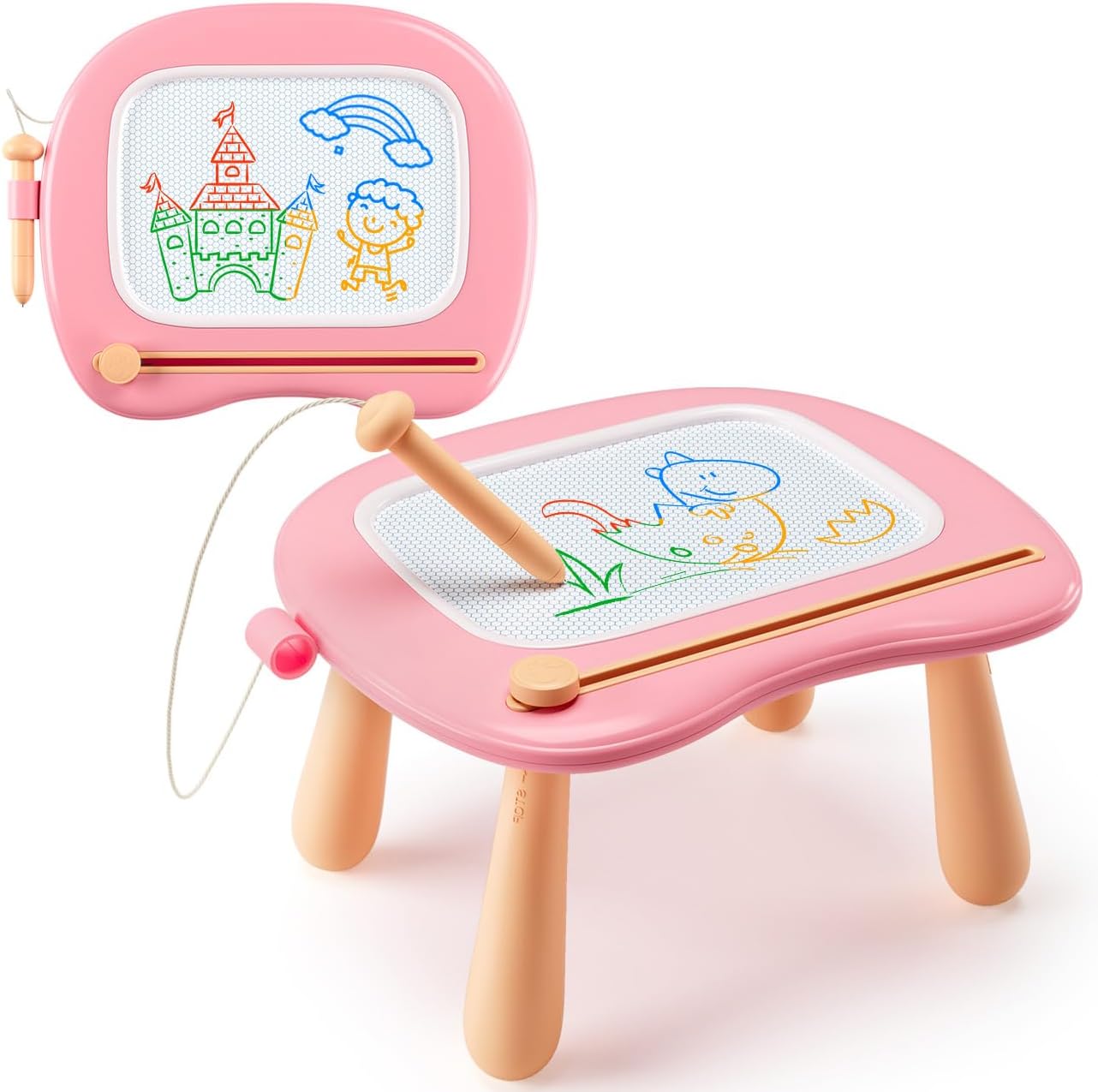 Ijoy pink magnetic drawing board for toddler girls front view