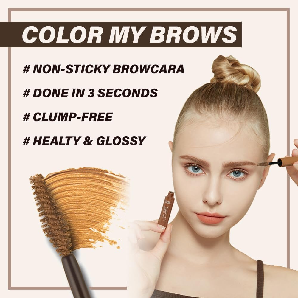 Etude Color My Brows eyebrow mascara applicator wand close up.