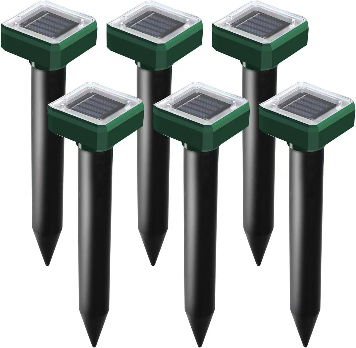 USKICH solar mole repellent spikes front view green garden tool