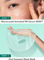 Rael hydrating sheet mask step one serum pouch showing azelaic acid microcrystal details