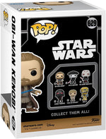 Funko Pop Star Wars Obi-Wan Kenobi vinyl bobblehead shelf display angle