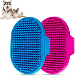 Aoche pet bath brush blue and rose pack front view