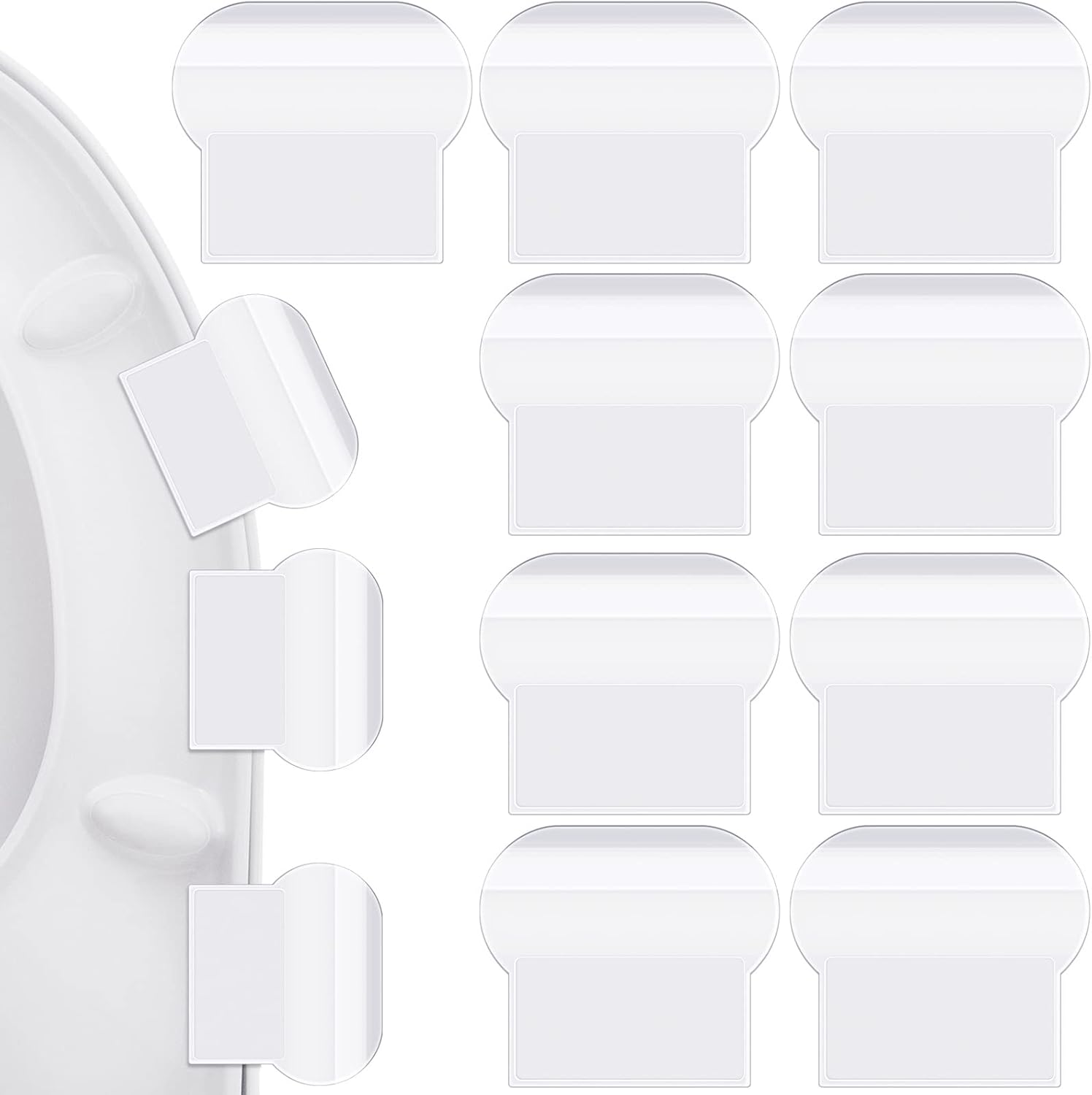 Yookeer 9 Pieces Toilet Seat Lifter Handle front view showing minimalist white oval design